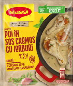 MAGGI Ideea Zilei pentru pui cu sos cremos si ierburi  aromatice, pachet 35g