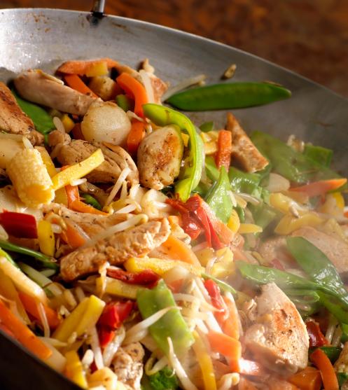 Pui la wok cu legume